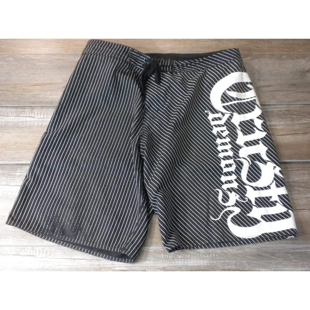 Crusty Demons Board Shorts 38 Black 90s Freestyle MotoX Metal Mulisha Streetwear